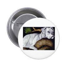 White Boxer Pinback Buttons