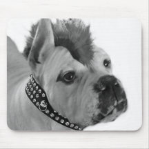 White Boxer Punk mousepad