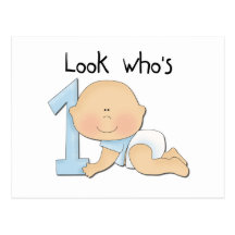 White Boy 1st Birthday Tshirts and Gifts Post Card