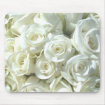 White Bridal Bouquet Mousepad - Customisable