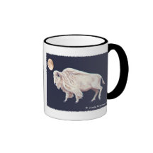 White Buffalo Full Moon Coffee Mugs