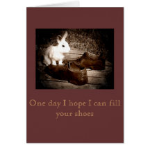 White Bunny and Shoes Father's Day Card