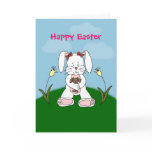 white bunny holding bunny easter card