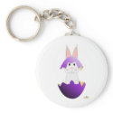 White Bunny Purple Easter Egg keychains