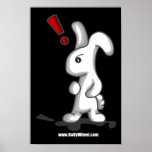 White Bunny Surprise Poster