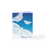 White Butterflies Thinking of You Card