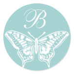 White Butterfly Customisable Monogram sticker