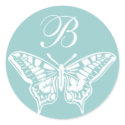 White Butterfly Customisable Monogram sticker