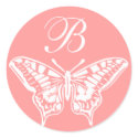 White Butterfly Customisable Monogram sticker