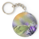 White Butterfly on Lavender keychains