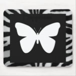 White butterfly on zebra mousepads