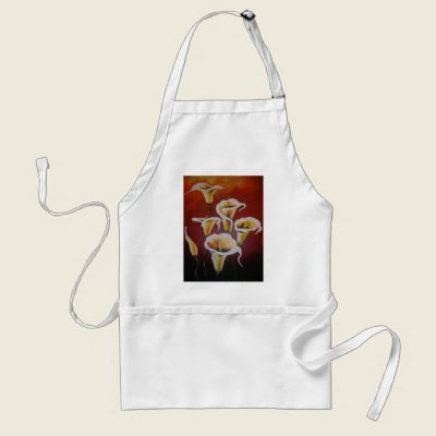 White Calla Lilies Aprons by taiche