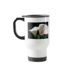 White Calla Lily Flower Plastic Travel Mug
