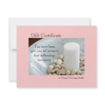 White Candle Gift Certificate invitations
