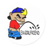 White Cartoon Boy P Ex Girlfriend Sticker