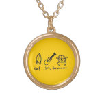 WHITE CARTOON SURFERS SURF JAM LIVE VAN MOTTO FUN NECKLACE