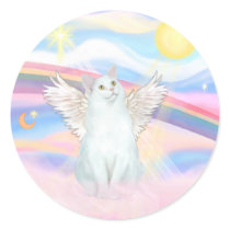 White Cat Angel in Clouds