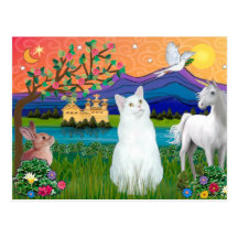 White Cat - Fantasy Land Post Cards