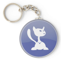 White Cat Keychain