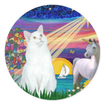 White Cat - Magical Night Stickers