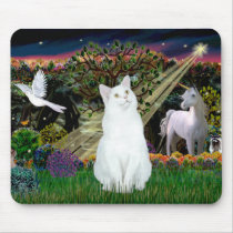 White Cat - Magical Woods Mouse Mat