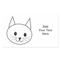 White Cat Rectangular Stickers