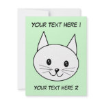White Cat! Vector Art. Animal Face. Add Your Text! invitations