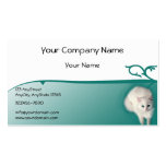 White Cat with Turquoise Eyes Business Card Template