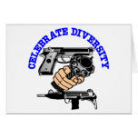 White Celebrate Diversity Guns Greeting Card