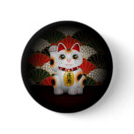 White Ceramic Maneki Neko buttons