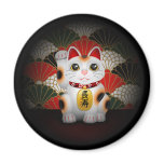 White Ceramic Maneki Neko magnets