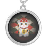 White Ceramic Maneki Neko necklaces