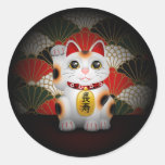 White Ceramic Maneki Neko Sticker