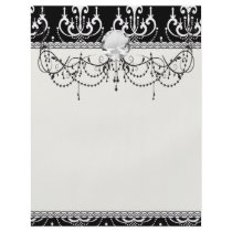 white chadelier on black modern damask design personalized flyer