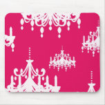 white chandelier baroque on red raspberry mousepads