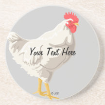 White Chicken Drink Coaster