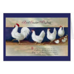 White Chicken Easter Parade Greeting Card