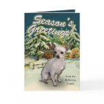 White Chihuahua Snow Cabin Christmas Cards