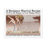 White Chocolate Cheesecake Martini Recipe Card postcards