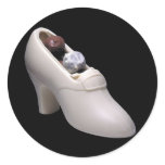 White chocolate shoe with truffles stickers