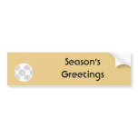White Christmas Bauble. On Gold Color. Bumper Sticker
