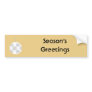 White Christmas Bauble. On Gold Color. Bumper Sticker