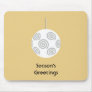 White Christmas Bauble. On Gold Color. Mousepad