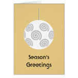 White Christmas Bauble. On Gold Colour. Cards