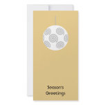 White Christmas Bauble. On Gold Colour. Custom. photo cards