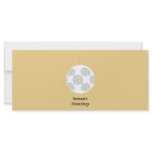 White Christmas Bauble. On Gold Colour. Custom. rack cards