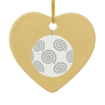 White Christmas Bauble. On Gold Colour. Ornament