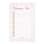 White Christmas List Custom Stationery