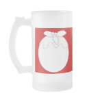 White Christmas Pudding, on Red. Coffee Mugs