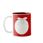 White Christmas Pudding, on Red. Coffee Mugs